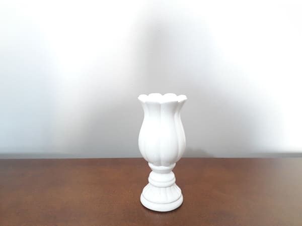 Vaso Ceramica Branca Bojudo M