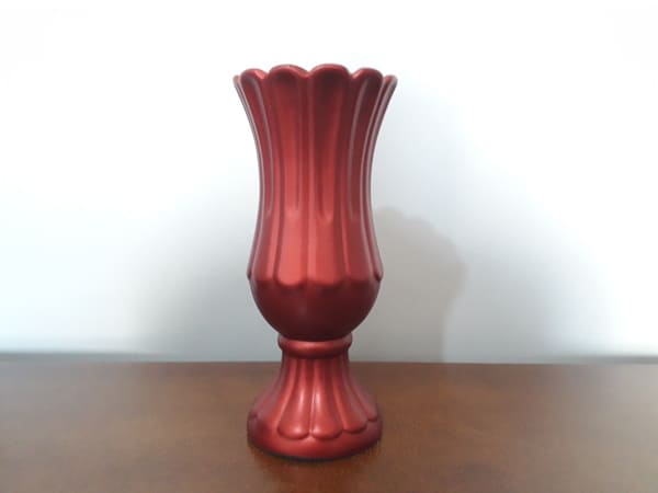 Vaso Ceramica Vermelho Perolado G