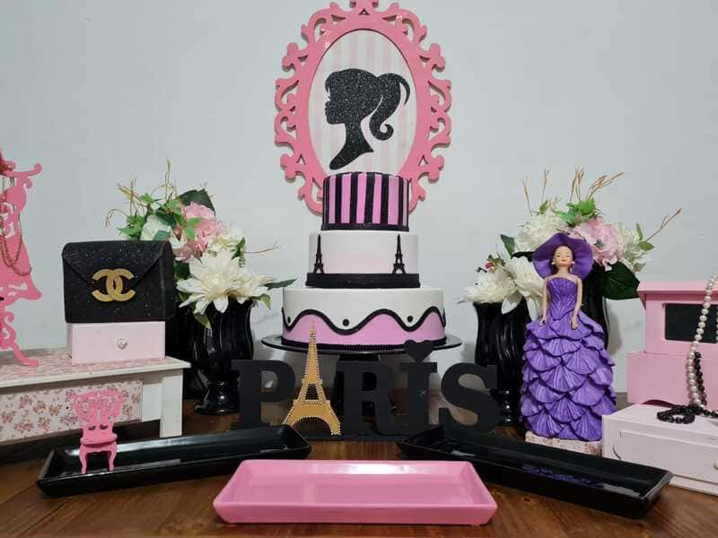 Barbie - decoração de festa infantil Tema Barbie em Paris