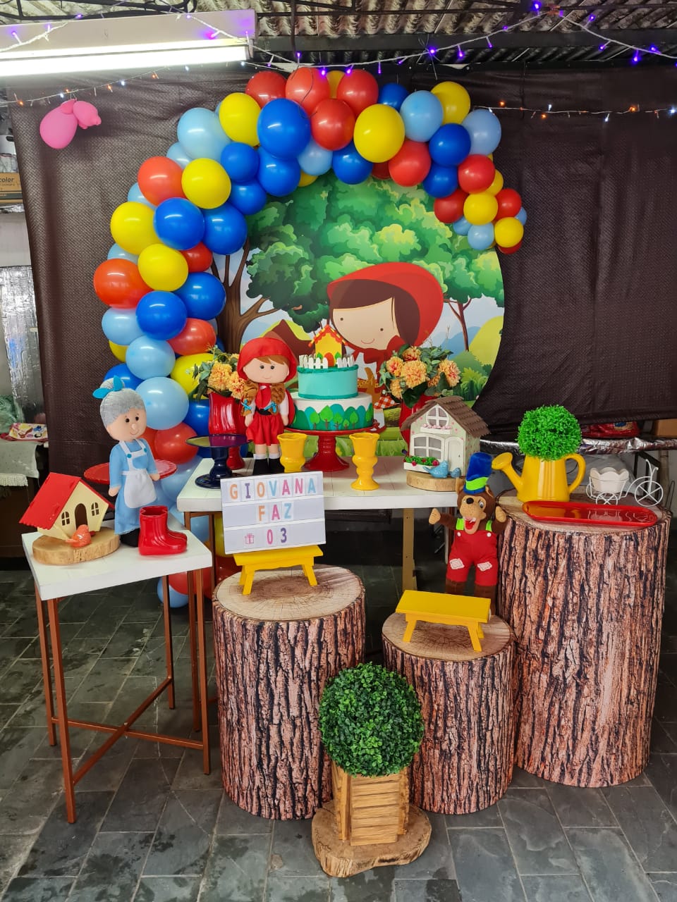 Decoração da Chapeuzinho Vermelho para a festa infantil