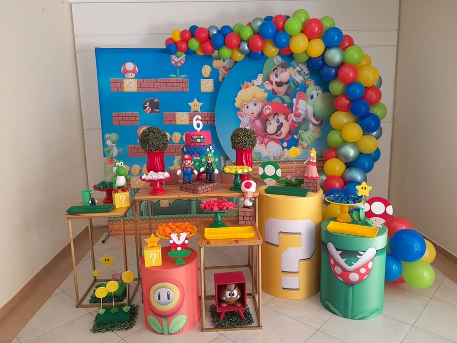 ALUGUEL Decoração Super Mário Bros - Pegue e Monte