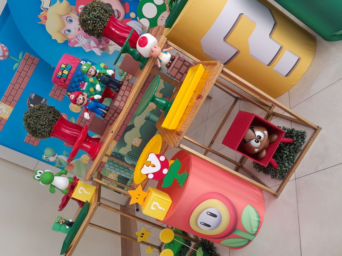 ALUGUEL Decoração Super Mário Bros - Pegue e Monte