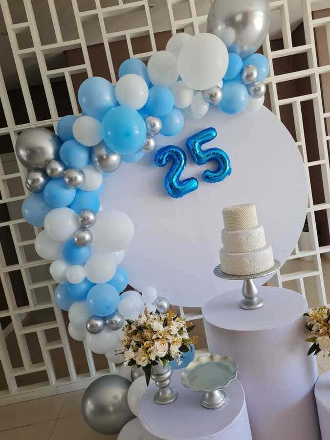 Mini Table Branco, Prata e azul (2)