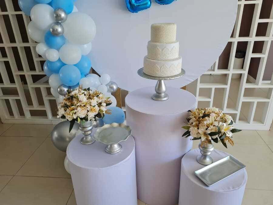 Mini Table Branco, Prata e azul (4)