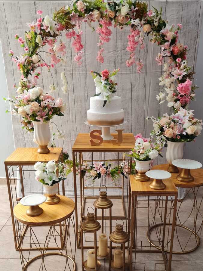 Mini Table Casamento Floral Cerejeira