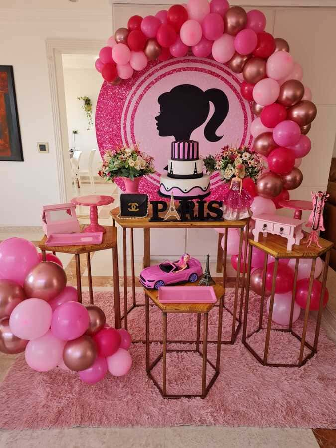 Barbie - decoração de festa infantil Tema Barbie em Paris