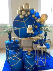 Mini Table Azul e Dourada