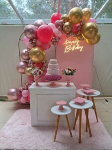 Mini Table Aniversario Rosa Portal