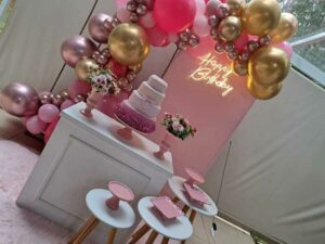 Mini Table Aniversario Rosa Portal