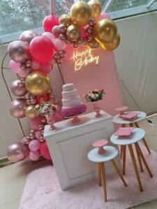 Mini Table Aniversario Rosa Portal