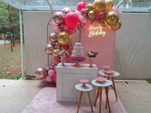 Mini Table Aniversario Rosa Portal