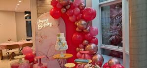 Mesa decorada Jardim das borboletas